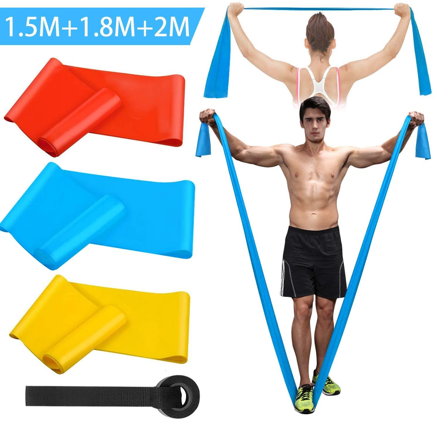 Elastic Fitness Bands 3Pcs Res - Crossfit Training Gear 评论和价格